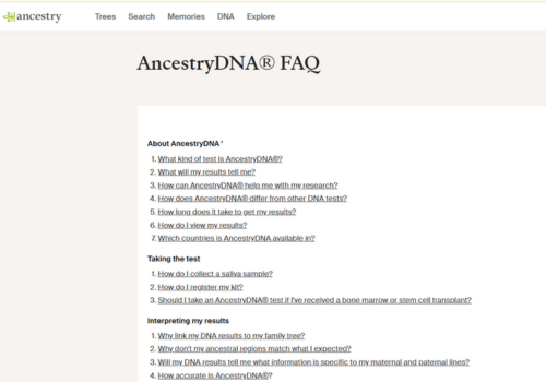 Ancestry FAQ | FAQ Template