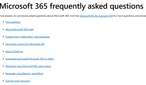 Microsoft FAQ Template
